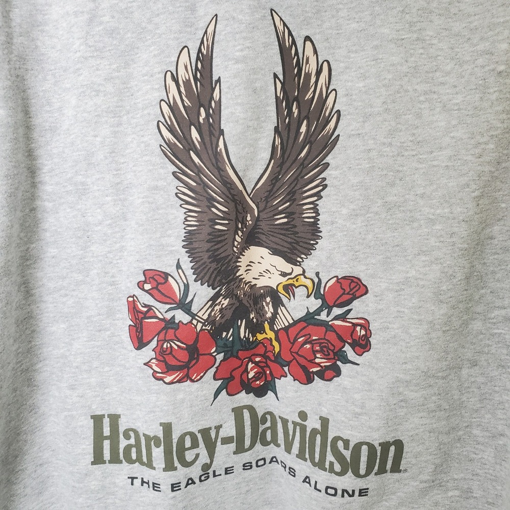 Harley-Davidson Women's Forever Flannel Lined Full Zip Hoodie Gray Plus Size 1X